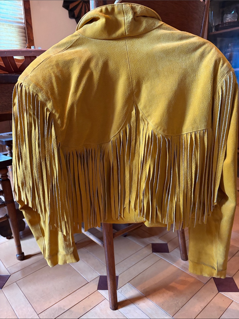 Cedars Mustard Suede Fringe Cropped Leather Jacket - Women - Picture 3 of 3